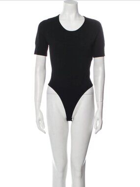 Donna Karan knit black shortsleeve bodysuit size Medium